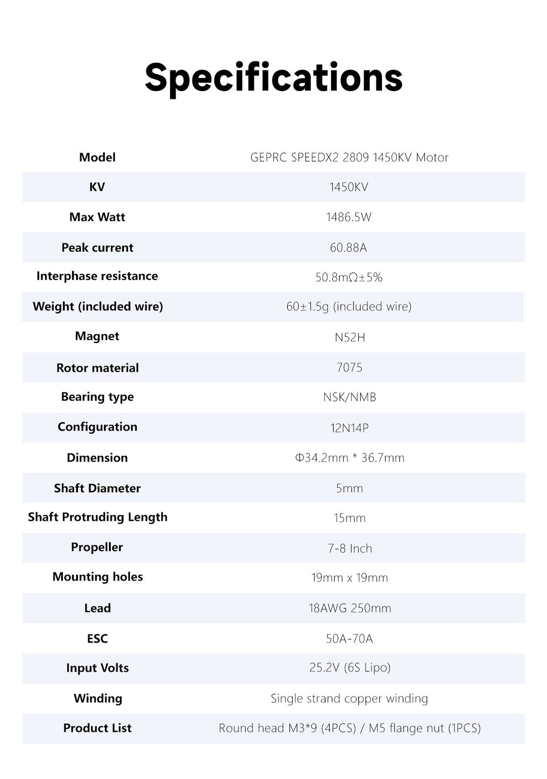 GEPRC SPEEDX2 2809 V1.1 Motor - 1280KV/1450KV