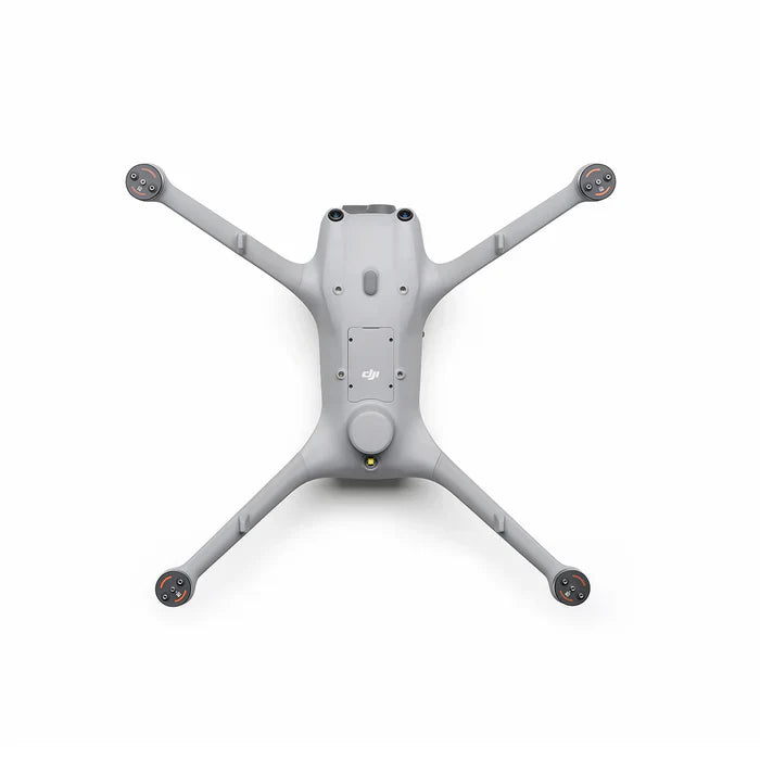 DJI Matrice 4D-series drone, underside view showing body and four arms