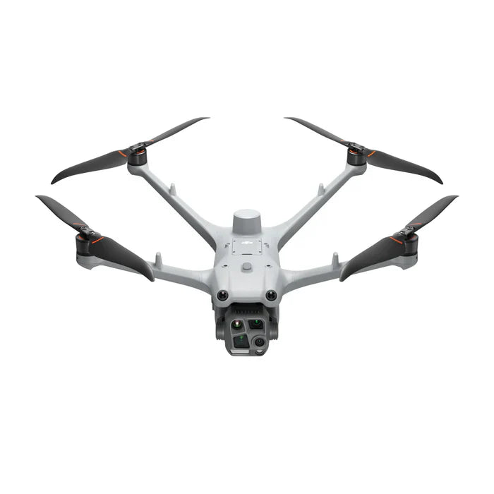DJI Matrice 4D-series drone, elevated front view with arms and propellers extended
