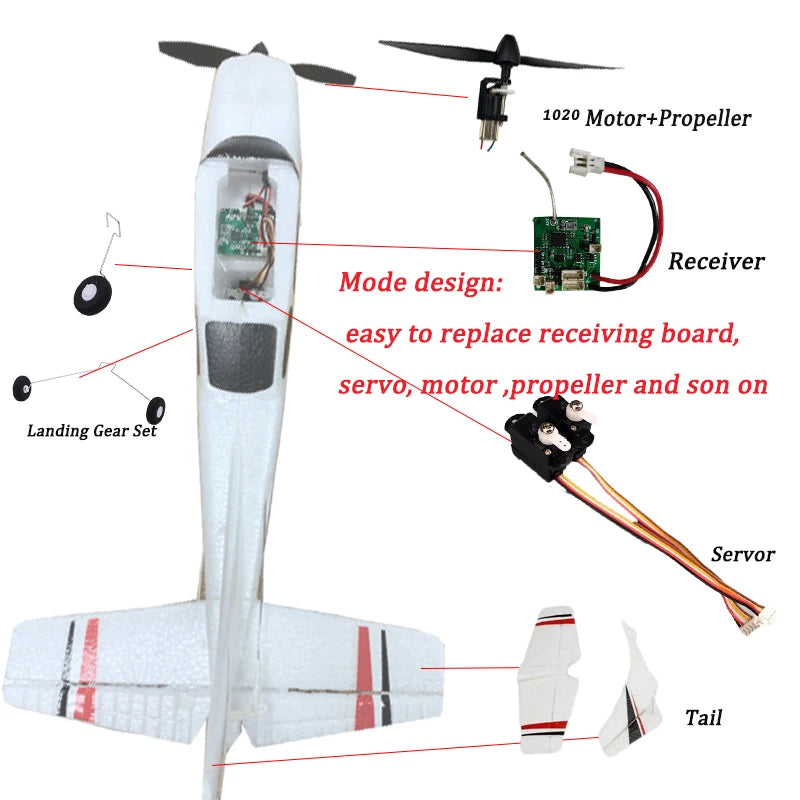 【C0】WLtoys 2.4G F949 LCD Version RC Airplane Cessna 182 3D6G 3Ch Fixed Wing Plane Outdoor Drone RTF With Gyroscope And Night