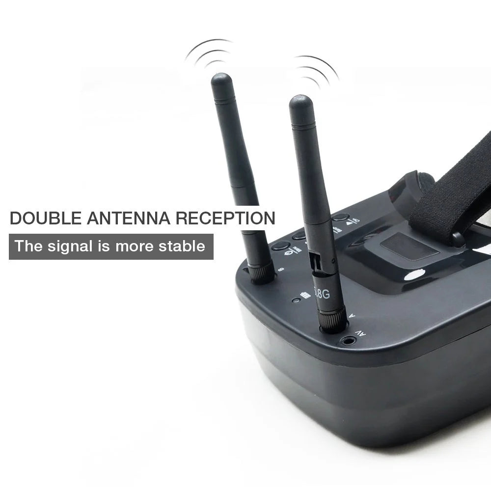 VR009 5.8G 40CH Auto-Searching Double Antennas mini FPV Goggles 3.0 Inch Built-in Battery for RC Drone Beginner - Thedroneflight