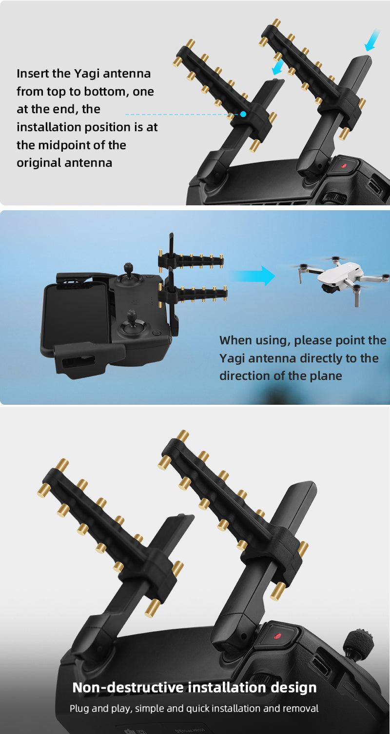 Yagi Antenna Signal Booster - DJI Mavic Mini Air 2 Pro FIMI X8 Range Extender