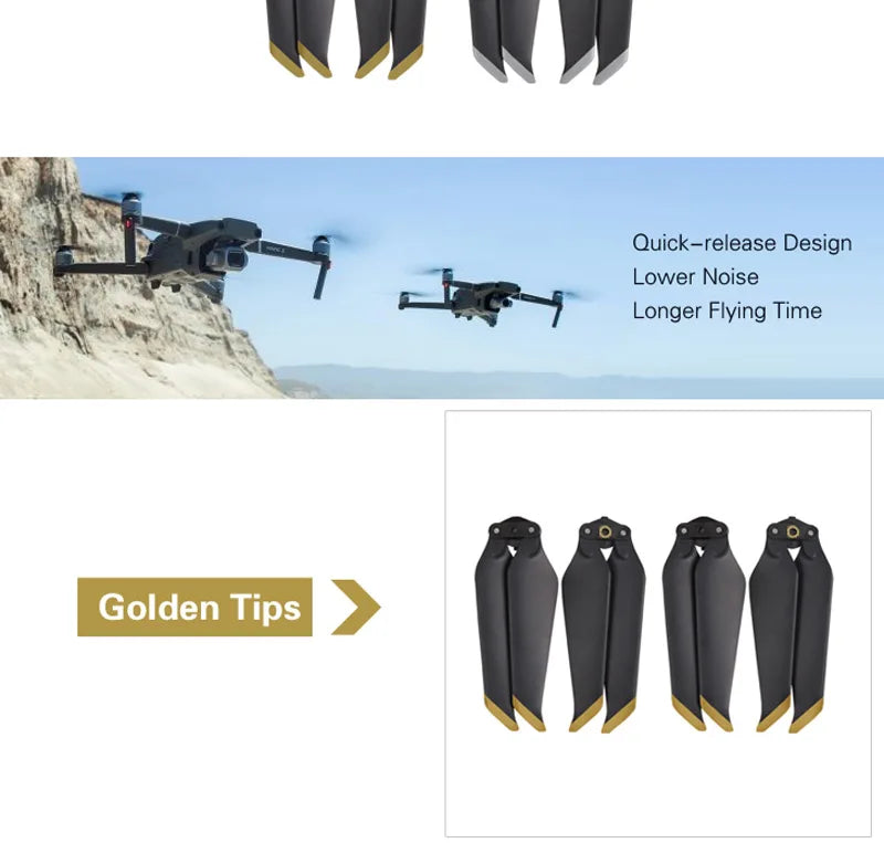 DJI Mavic 2 Pro/Zoom Low-Noise Propellers - 8743 Quick-Release Folding Blades (4 Pairs)