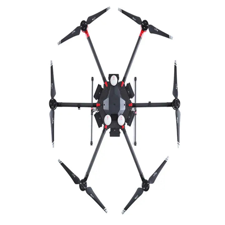 DJI Matrice 600 Pro hexacopter, overhead view showing six propellers