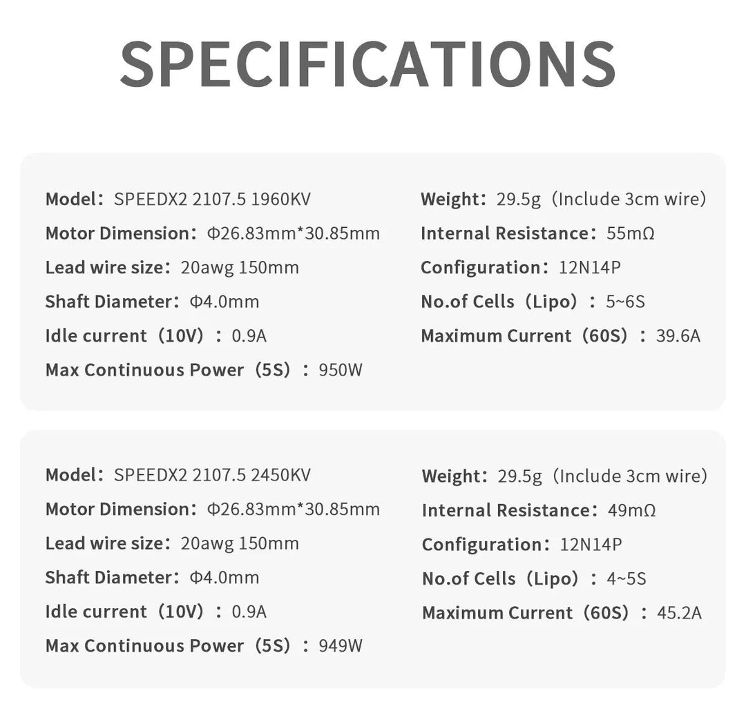 GEPRC SPEEDX2 2107.5 1960KV/2450KV Motor Suitable For DIY RC FPV Quadcopter Freestyle Racing Drone Accessories Replacement Parts - Thedroneflight