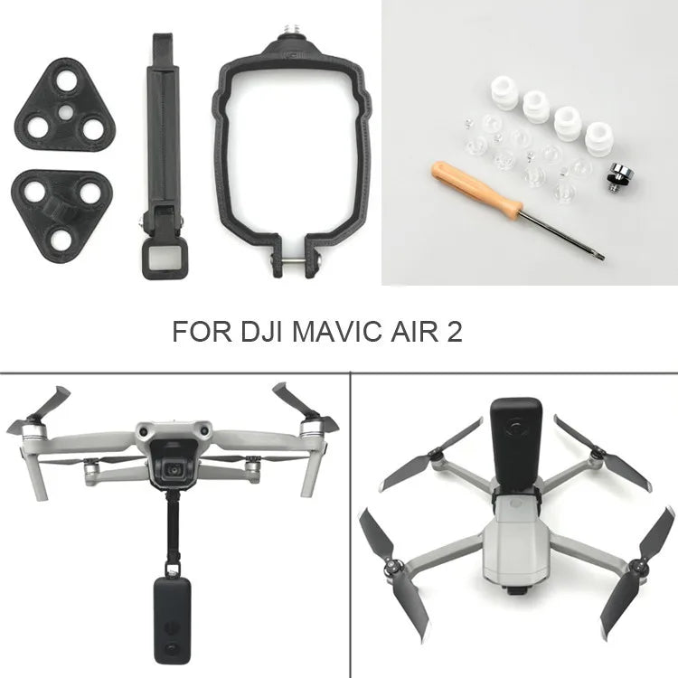 Extended Bracket Holder for DJI Mavic Air 2 Accessories Upper Mount Adapter for 360 Panorama Camera Insta360 One X GoPro 8 - Thedroneflight