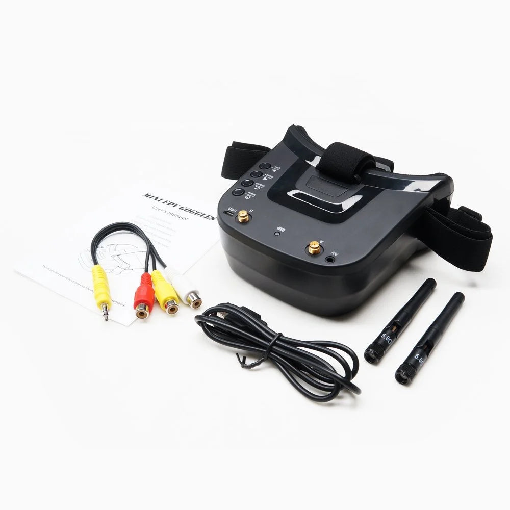 VR009 5.8G 40CH Auto-Searching Double Antennas mini FPV Goggles 3.0 Inch Built-in Battery for RC Drone Beginner - Thedroneflight