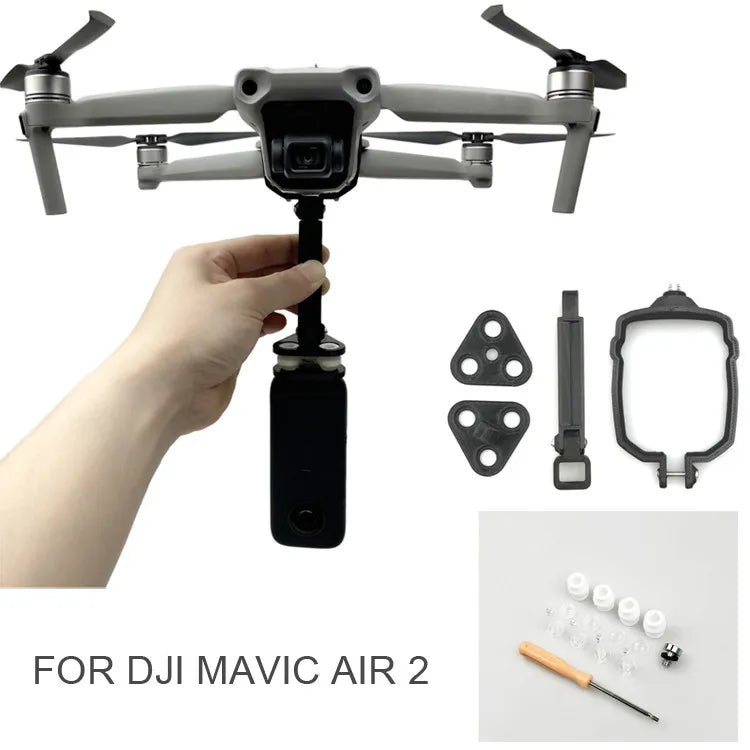 Extended Bracket Holder for DJI Mavic Air 2 Accessories Upper Mount Adapter for 360 Panorama Camera Insta360 One X GoPro 8 - Thedroneflight