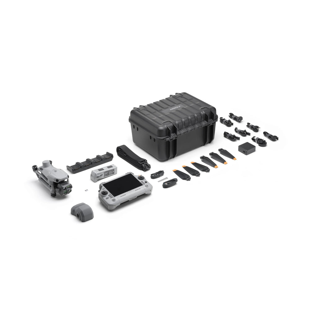 DJI Matrice 4T package with hard case, controller, batteries and spare propellers