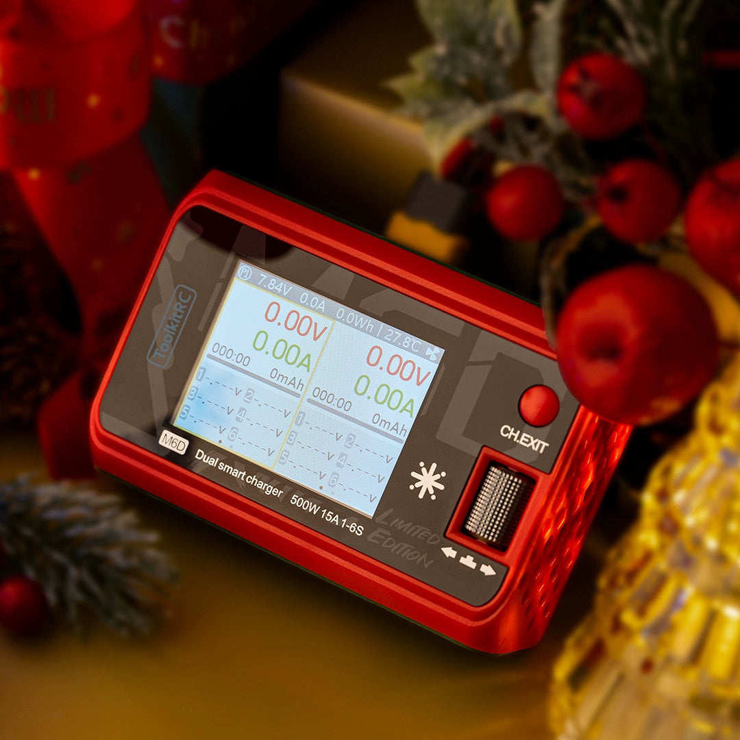 Toolkitrc M6d Summer Special Edition Balance Charger 6S Lithium Battery Dual-Channel 500W Model Aircraft UAV FPV