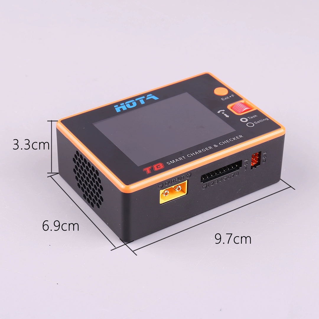 HOTA T8 Smart Balance Charger — 8S LiPo/LiHV/LiFe, 650W, 22A, Magnetic Port, Bilingual Display
