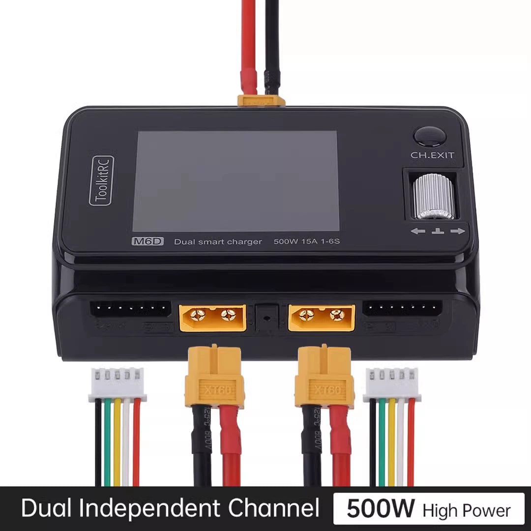Toolkitrc Hawaii M6d Mojito Version Balance Charger 6S Lithium Battery Dual-Channel 500W Model Aircraft UAV