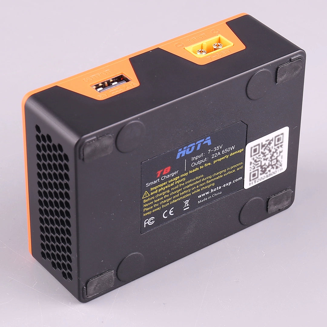 HOTA T8 Smart Balance Charger — 8S LiPo/LiHV/LiFe, 650W, 22A, Magnetic Port, Bilingual Display