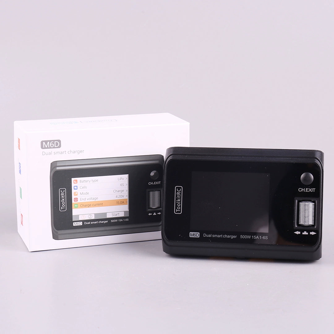 Toolkitrc M6d Summer Special Edition Balance Charger 6S Lithium Battery Dual-Channel 500W Model Aircraft UAV FPV