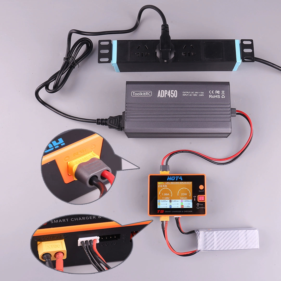 HOTA T8 Smart Balance Charger — 8S LiPo/LiHV/LiFe, 650W, 22A, Magnetic Port, Bilingual Display