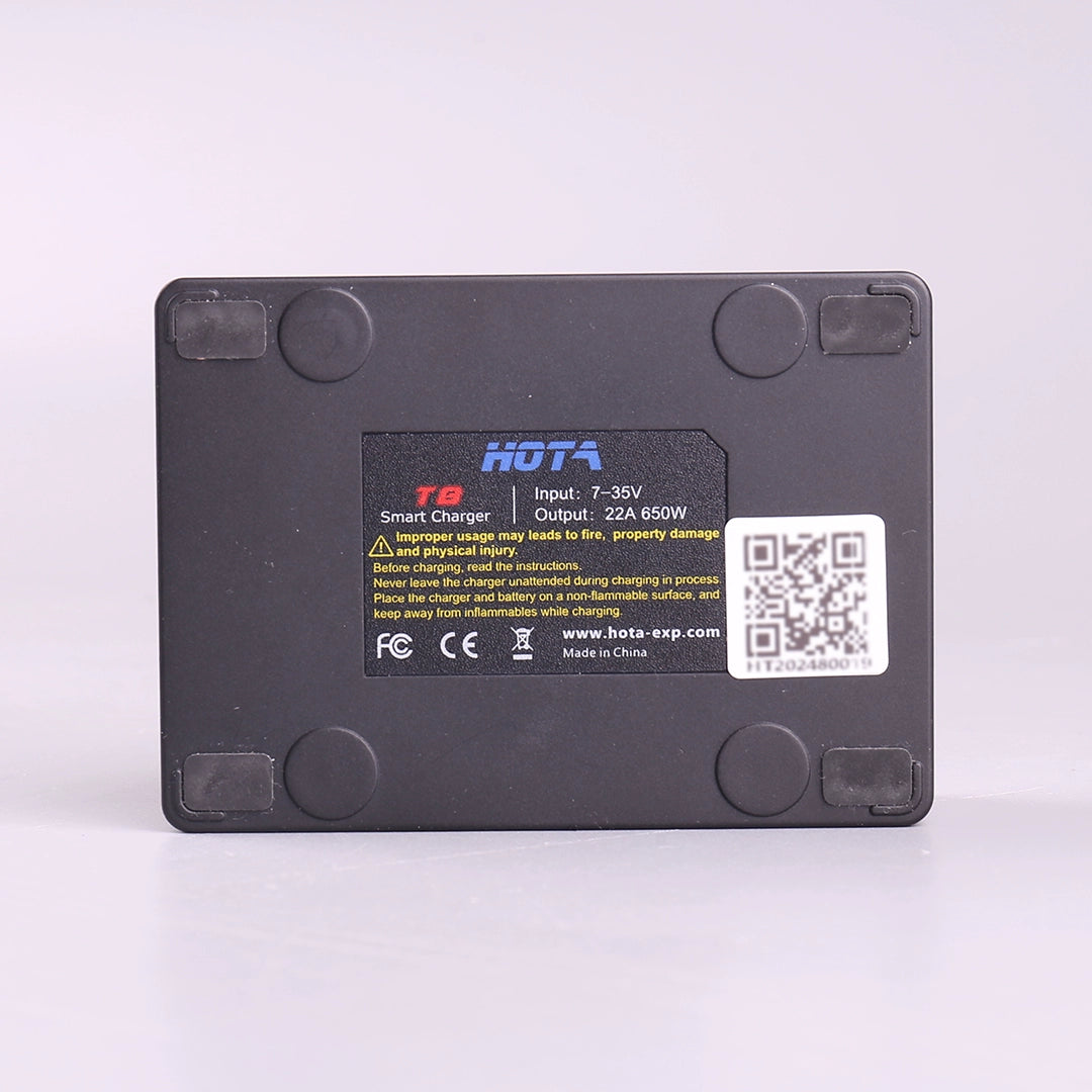 HOTA T8 Smart Balance Charger — 8S LiPo/LiHV/LiFe, 650W, 22A, Magnetic Port, Bilingual Display