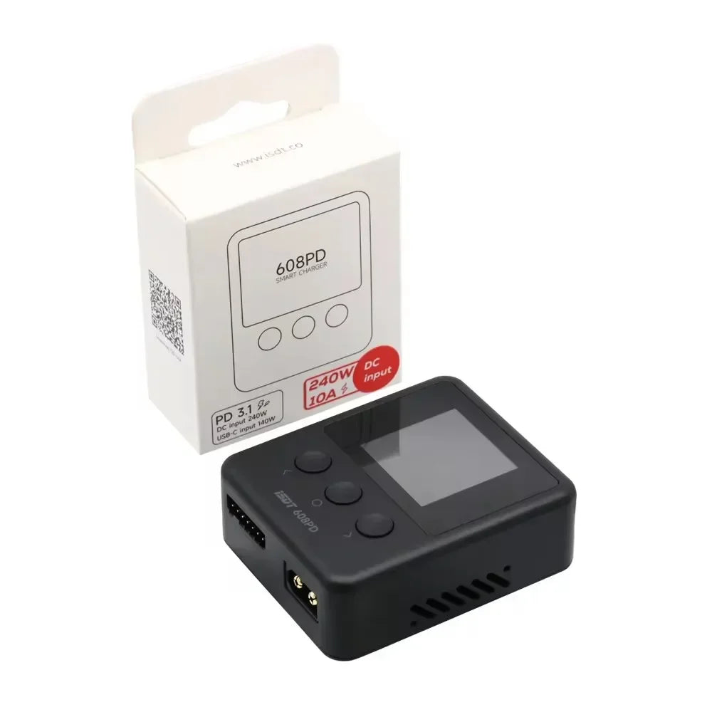 ISDT 608PD Lipo Balance Charger Discharger 240W/10A DC & 140W/5A PD Smart Digital Charger for LiPo/LiFe/LiHV RC Batteries