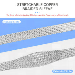 Pure & Tinned Copper Braided Shielded Sleeve — 2–28mm, 1/5/10m, EMI RF Shielding for FPV, Audio, Automotive