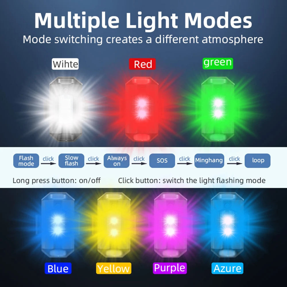 Mini Drone Strobe Light - 6-Color Anti-Collision LED for DJI NEO/Mini 4 Pro/Mavic 3