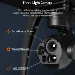 Skydroid C13 3-Light Gimbal — 30X Zoom, 640px Thermal, 2K EO, 1km Laser Rangefinder, AI Lock - TheDroneFlight