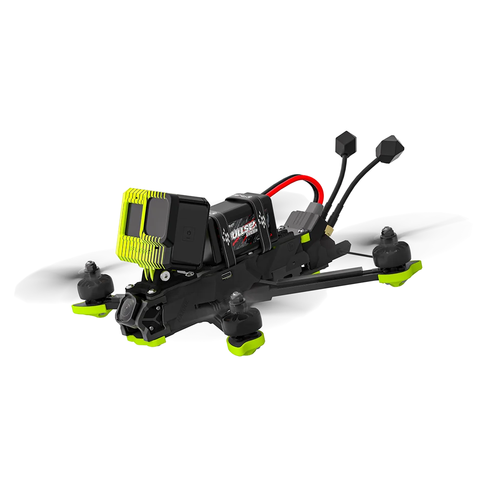 iFlight Nazgul DC5 ECO with battery and action camera mounted on top