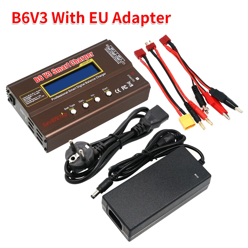 B6 V3 RC Balance Charger | 80W 6A & Power Adapter Options