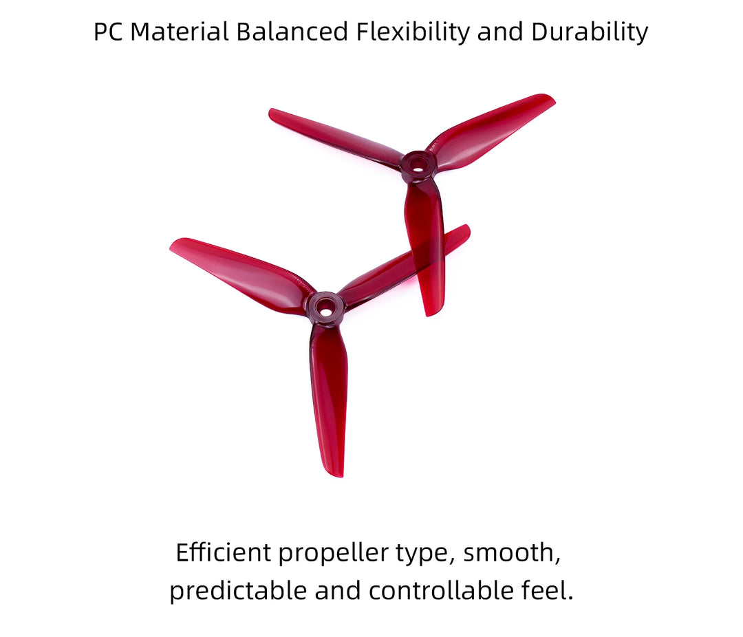 HQProp 5.1X3.8X3cm 5inch Red 3 Blade Propeller for Manta 5 Pro FPV Drone FPV Quadcopter Drone Accessories Parts - Thedroneflight