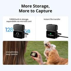 DJI Osmo Nano Digital Action Camera Standard Combo w/ 128GB 4K HDR Stabilized Video 10m Waterproof Dual Touch Screen Camera for Vlogging & Sports Camera