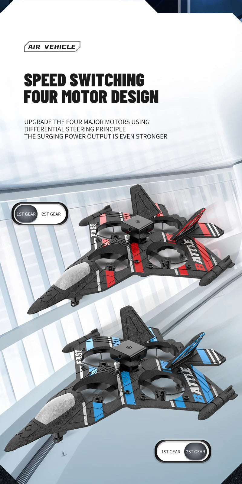 RC Aircraft with Camera Obstacle Avoidance Fighter 2.4G Airplane EPP Foam Plane Remote Control Helicopter Toys For Children Gift - Thedroneflight
