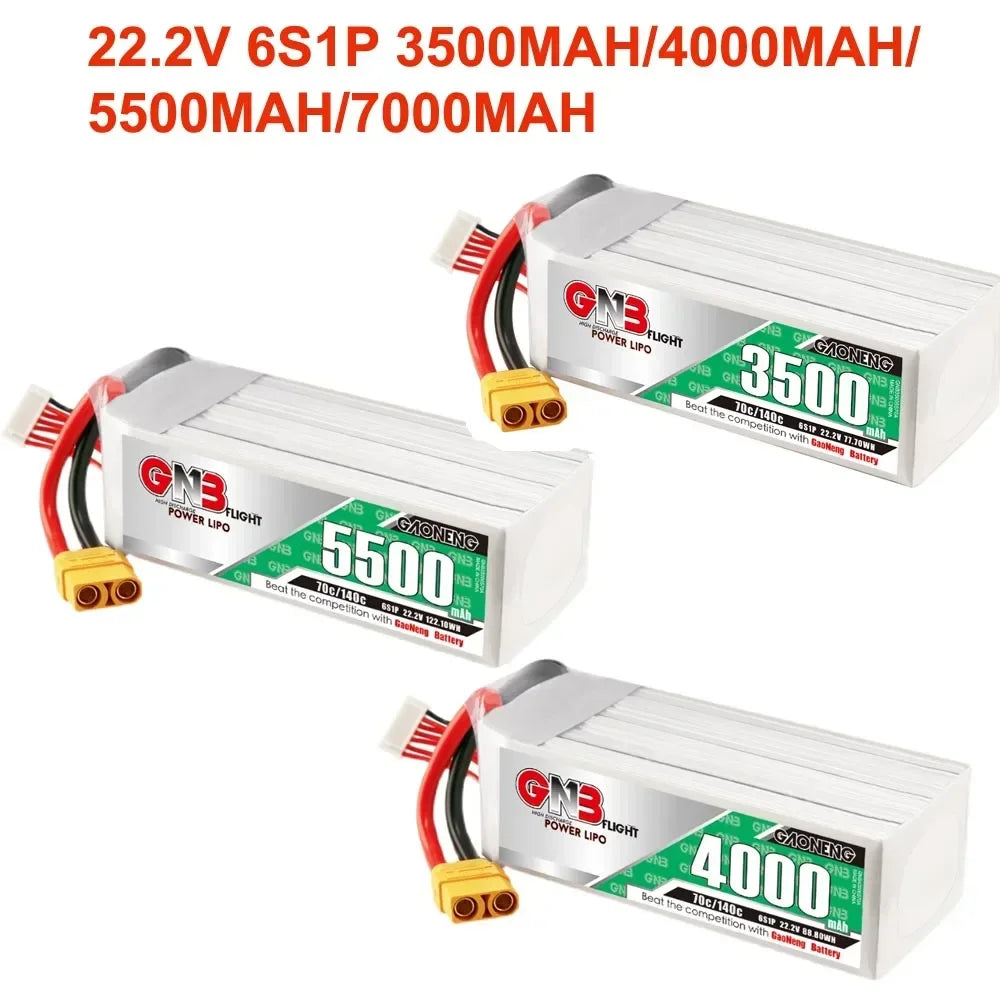 GNB 6S 22.2V LiPo battery with XT60 connector