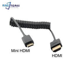 4K HDMI 2.0 Coiled Extension Cable — Male-to-Male, 60Hz, HDR, ARC | HDMI / Mini / Micro - TheDroneFlight