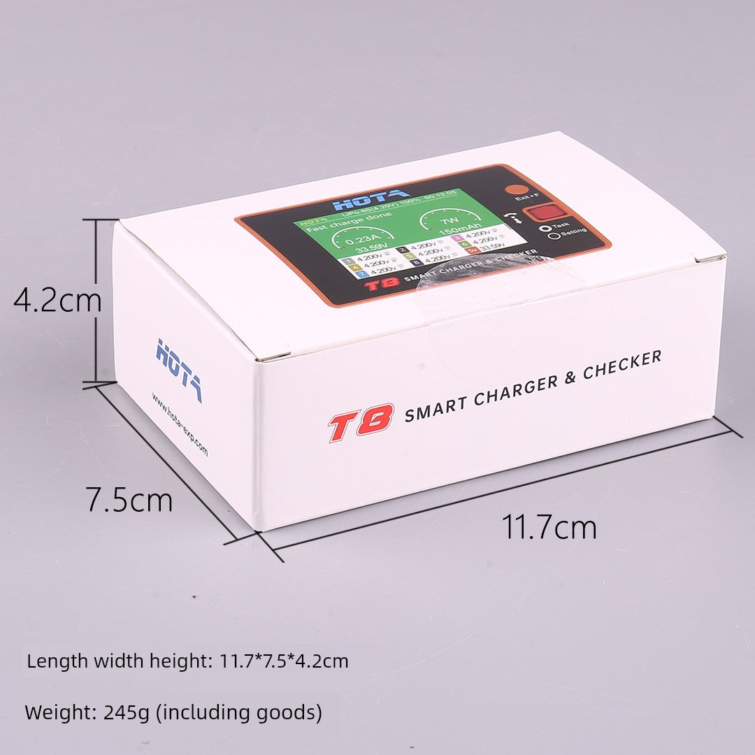 HOTA T8 Smart Balance Charger — 8S LiPo/LiHV/LiFe, 650W, 22A, Magnetic Port, Bilingual Display