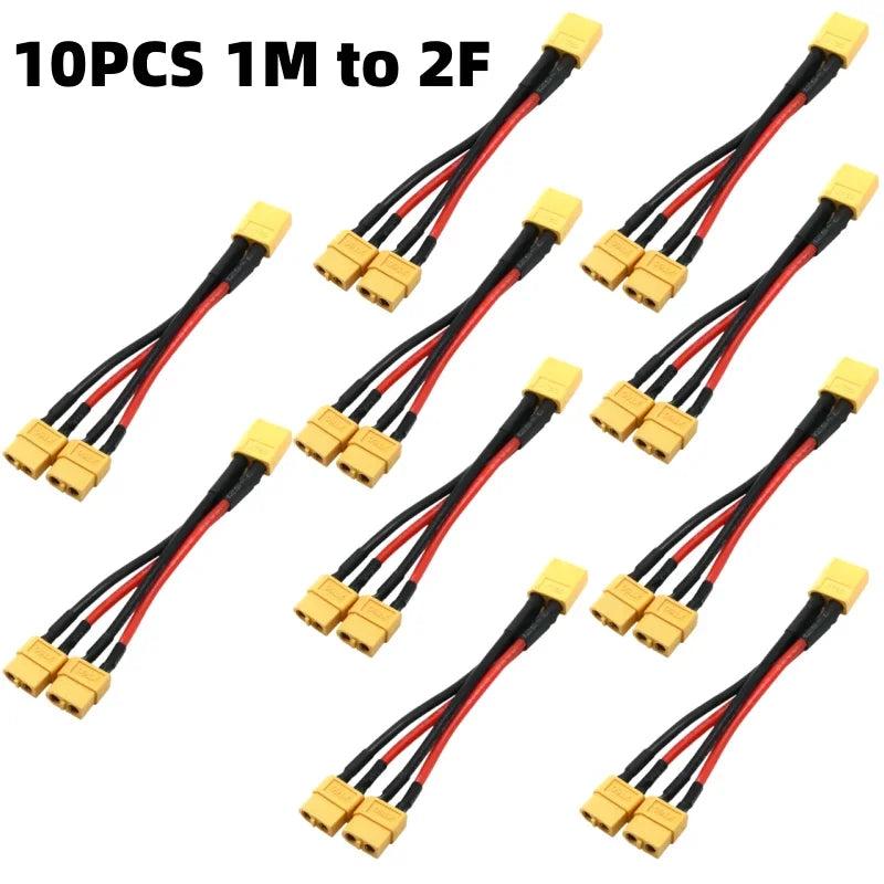 XT60 Battery Connector Y Splitter - 14AWG Parallel Cable 60A