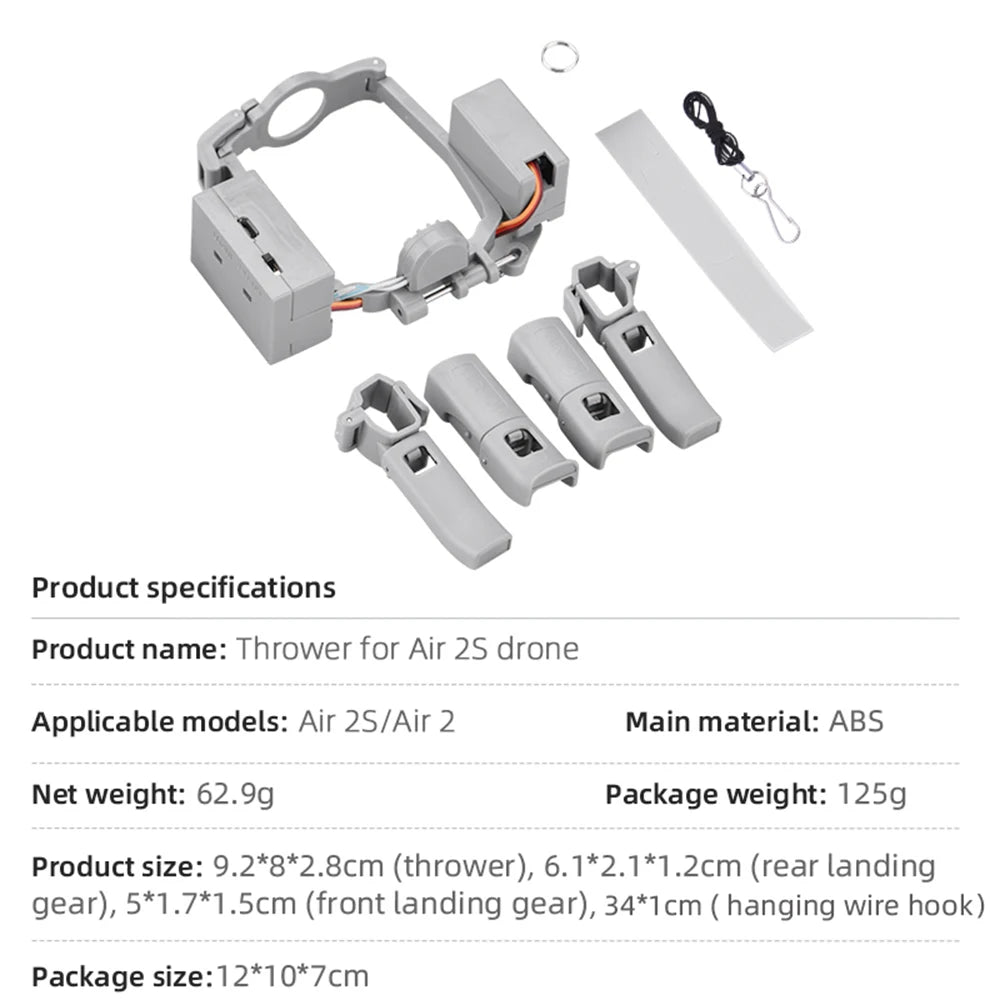 BRDRC Drop System for DJI Air 2S/Mavic Air 2 Airdrop Thrower Transport Device with Landing Gear Long Distance Deliver Accessory - Thedroneflight