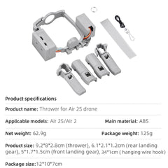 BRDRC Drop System for DJI Air 2S/Mavic Air 2 Airdrop Thrower Transport Device with Landing Gear Long Distance Deliver Accessory - Thedroneflight