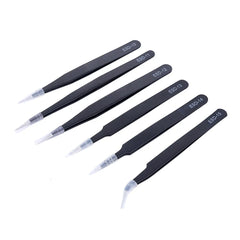 6Pcs Anti-Static ESD Tweezers Set Precision Curved Straight Repair Tools