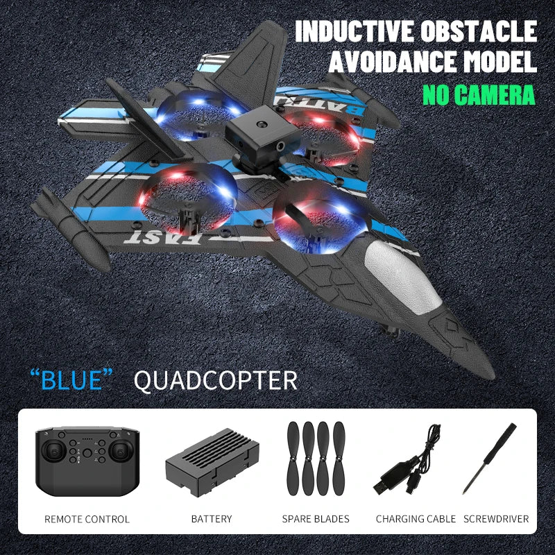RC Aircraft with Camera Obstacle Avoidance Fighter 2.4G Airplane EPP Foam Plane Remote Control Helicopter Toys For Children Gift - Thedroneflight