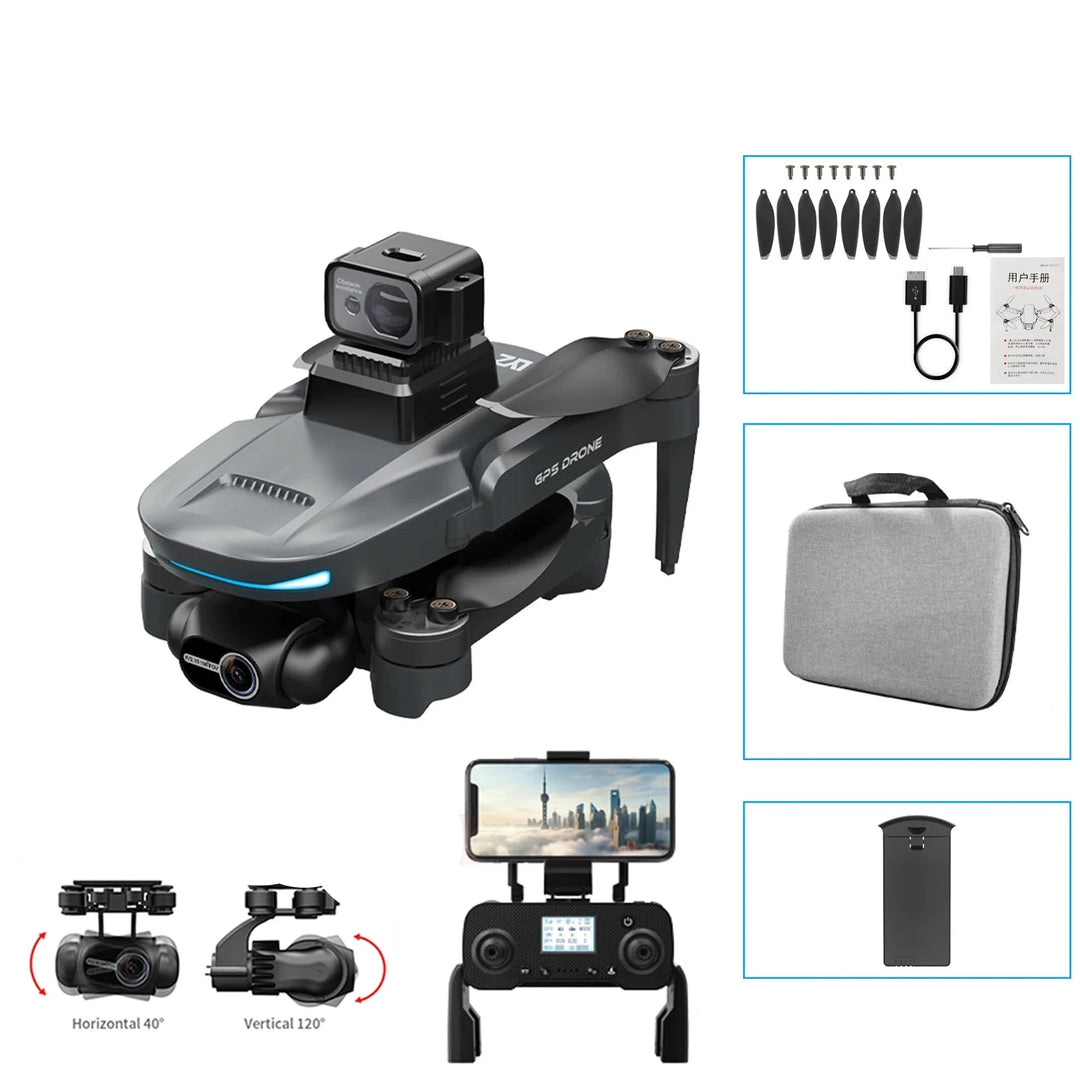 L200 PRO MAX Drone with 4K HD Dual Camera 2-axis PTZ 360° Laser Obstacle Avoidance Brushless GPS 5G WIFI RC FPV Quadcopter Toys - Thedroneflight