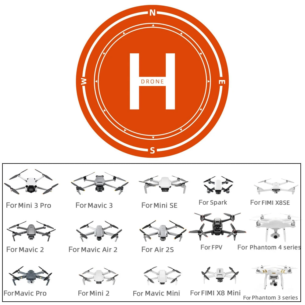 Drone Landing Pad Waterproof 40cm/75cm/110cm - Fast-Fold Helipad for DJI Mavic Mini Air 2S 3 Pro
