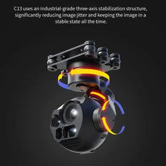 Skydroid C13 3-Light Gimbal — 30X Zoom, 640px Thermal, 2K EO, 1km Laser Rangefinder, AI Lock - TheDroneFlight