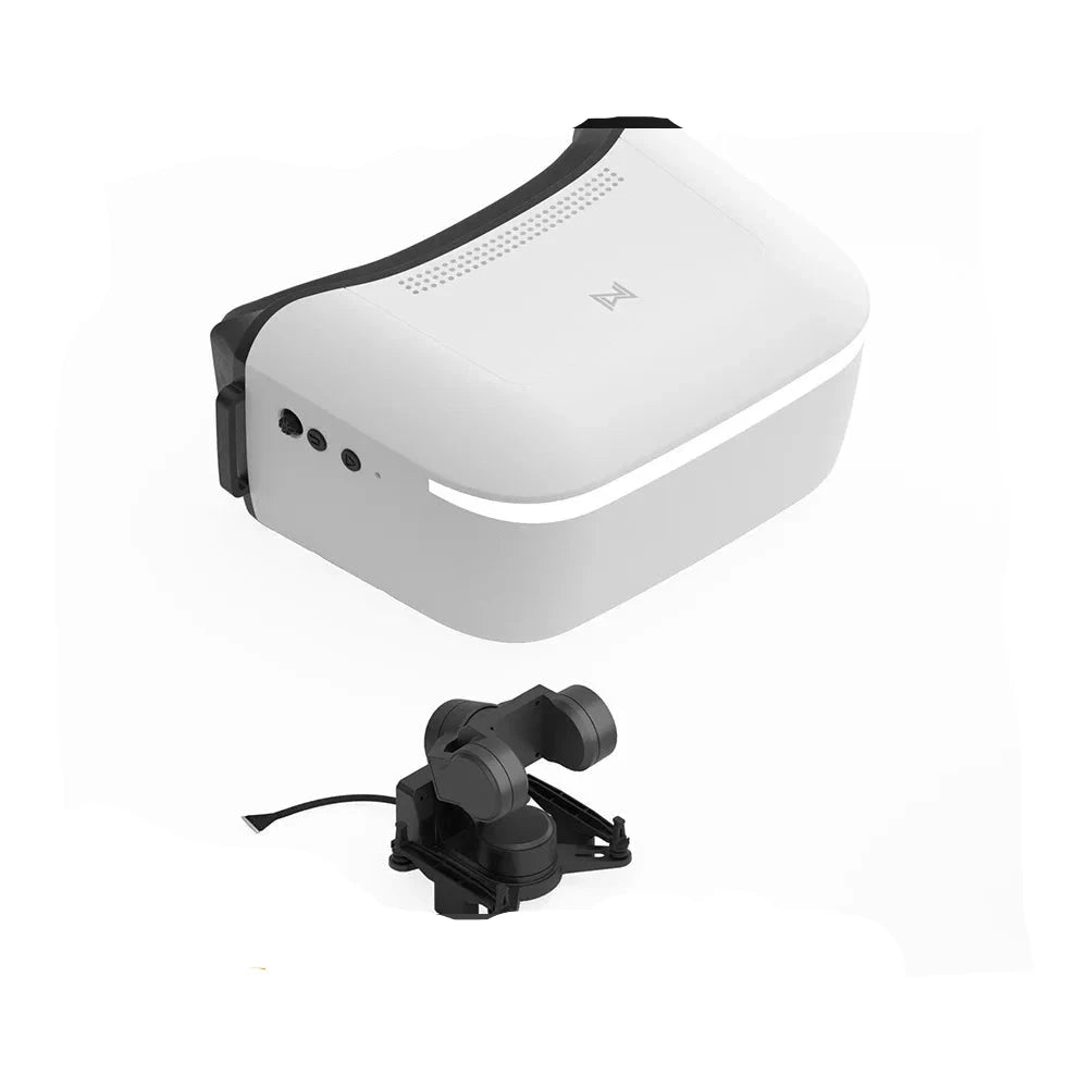 White Walksnail Avatar Goggles L with separate gimbal-mounted camera