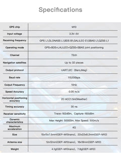 GEPRC GEP-M10 Series GPS Built-in Flash Chip QMC5883L Magnetometer DPS310 Barometer Accurate and Farad Capacitor for FPV Drone - Thedroneflight
