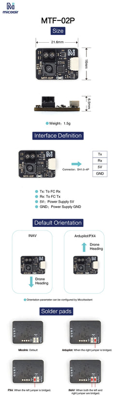 MicoAir Optical Flow & Range Sensor MTF-02P Compatible with Ardupilot/PX4/INAV