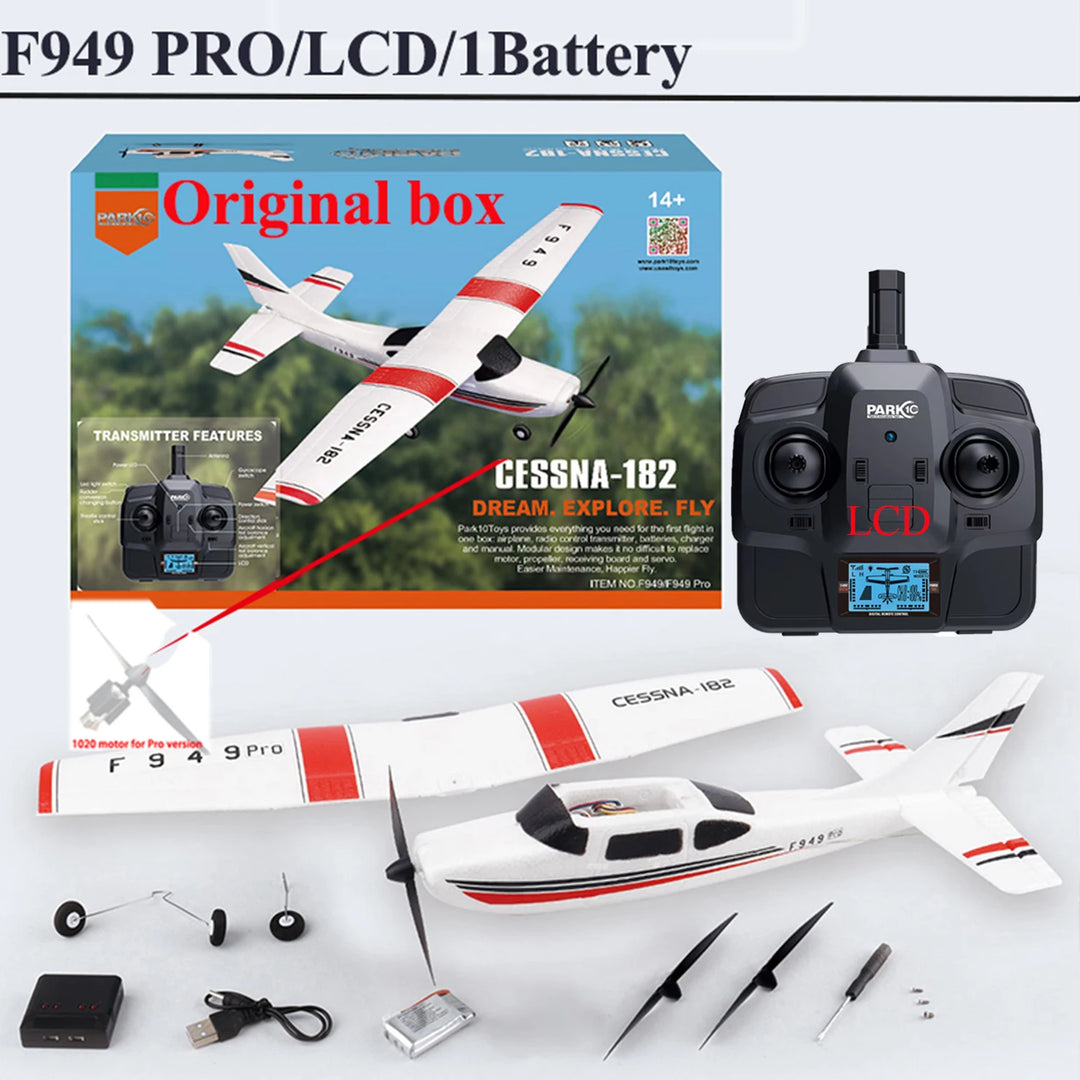 【C0】WLtoys 2.4G F949 LCD Version RC Airplane Cessna 182 3D6G 3Ch Fixed Wing Plane Outdoor Drone RTF With Gyroscope And Night - Thedroneflight