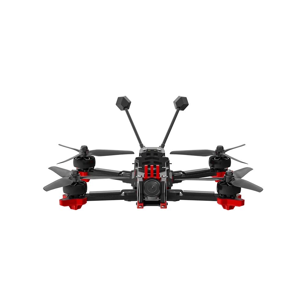 iFlight CineFlow 5, front view showing camera, red guards and twin antennas