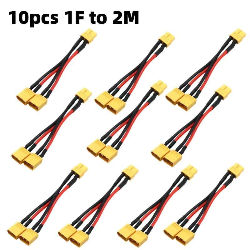XT60 Battery Connector Y Splitter - 14AWG Parallel Cable 60A
