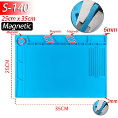 Heat Resistant Soldering Mat - 932°F Silicone Work Mat with Anti-Static & Magnetic Features