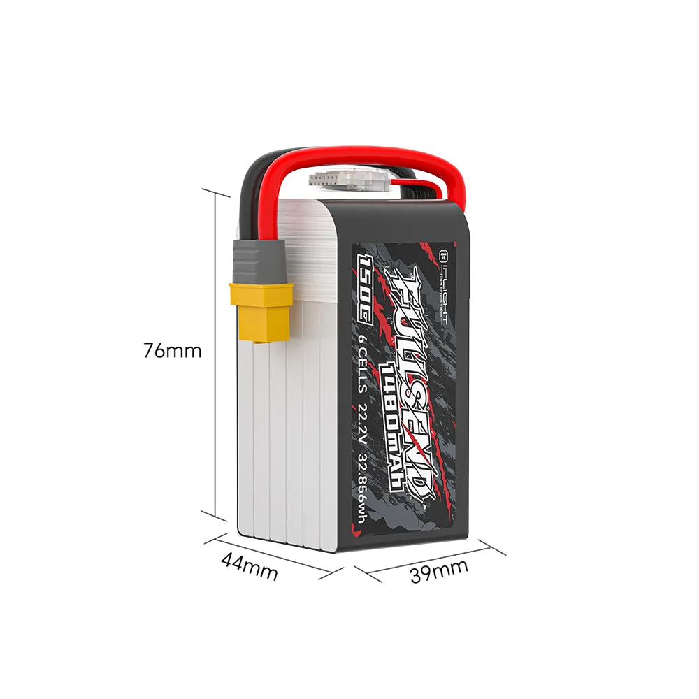 iFlight Fullsend 6S 1480mAh 150C LiPo Battery — 22.2V, XT60H, 230g, FPV Racing Drone