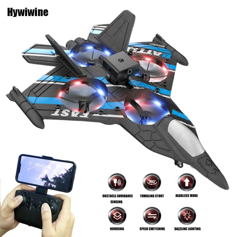 RC Aircraft with Camera Obstacle Avoidance Fighter 2.4G Airplane EPP Foam Plane Remote Control Helicopter Toys For Children Gift - Thedroneflight