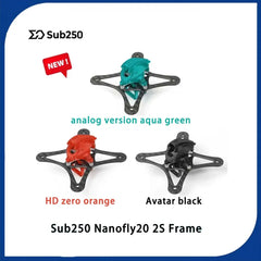 Sub250 Nanofly20 2S FPV Drone Accessories with Battery Holder/HD Analog Version Frame Compatible with AVATAR HDzero VTX